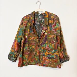 Ivy Jane Corduroy Blazer in Green Multi